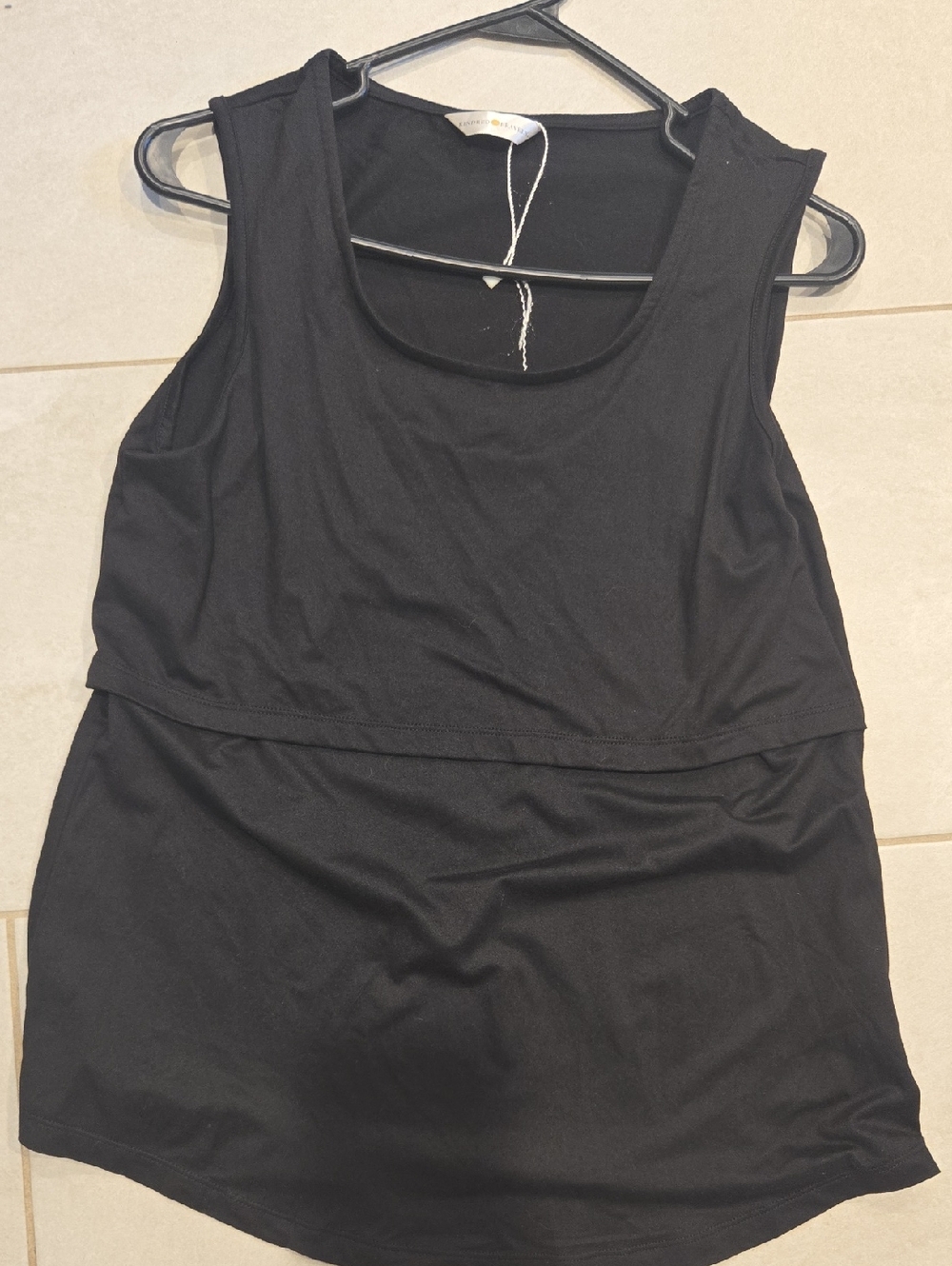 Black Sleeveless Nursing Tank Top